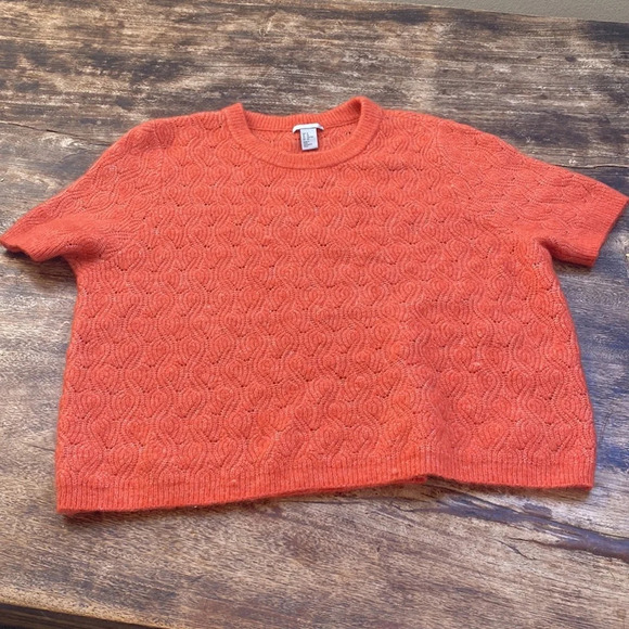 Short sleeve Mohair and wool blend sweater - Picture 3 of 8